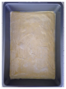 Layer 8 sheets  of filo, buttering between each layer